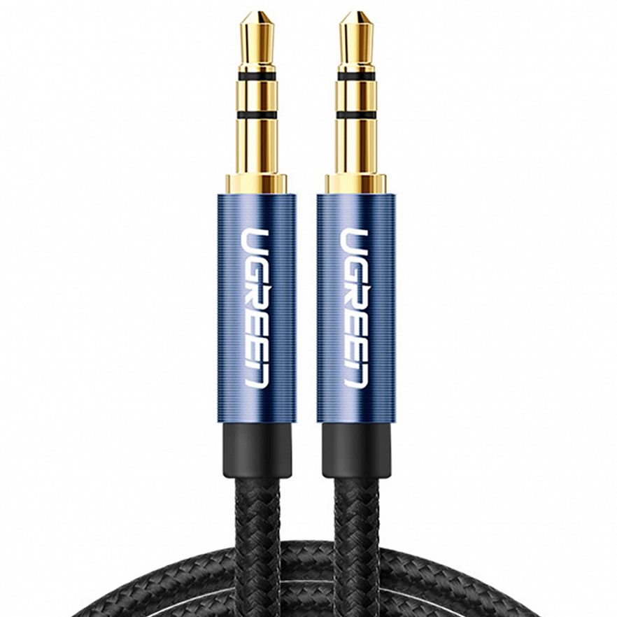 Кабель Ugreen AV112 (10685) 3.5 mm Male с позолоченым покрытием плетеный - 1 метр
