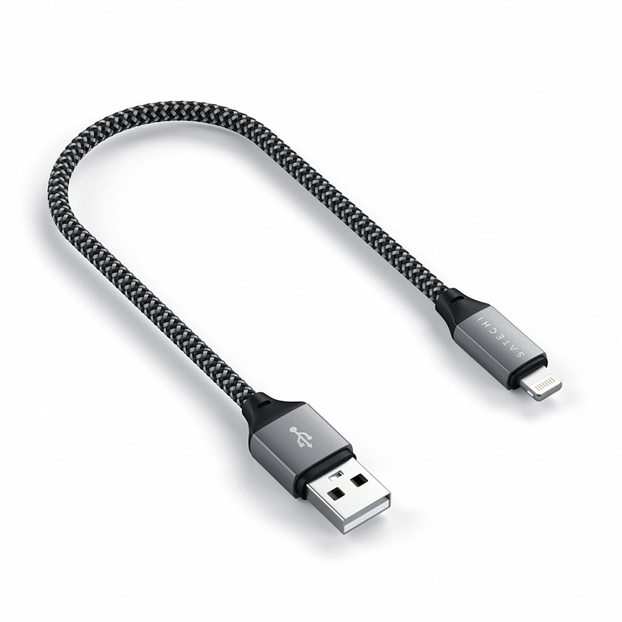 Кабель Satechi USB-A to Lightning Cable (0.25 метра) серый (ST-TAL10M)