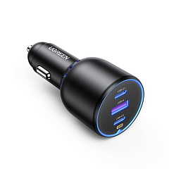 Автомобильное зарядное устройство UGREEN CD293 (90413) 2*USB-C PD+USB-A 130W Fast Car Charger чёрный