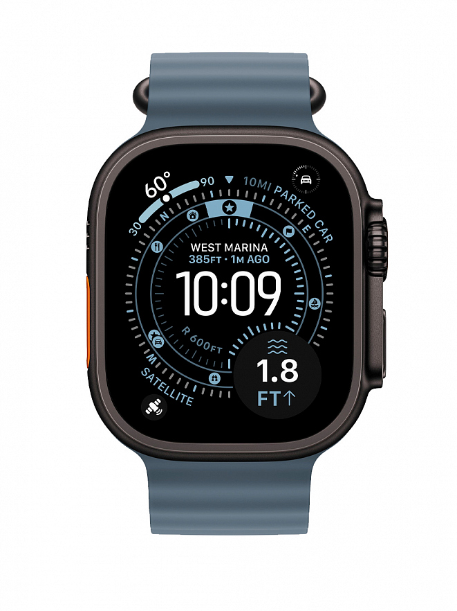 Часы Apple Watch Ultra 3 Black 49 мм Ocean Band синий ремешок