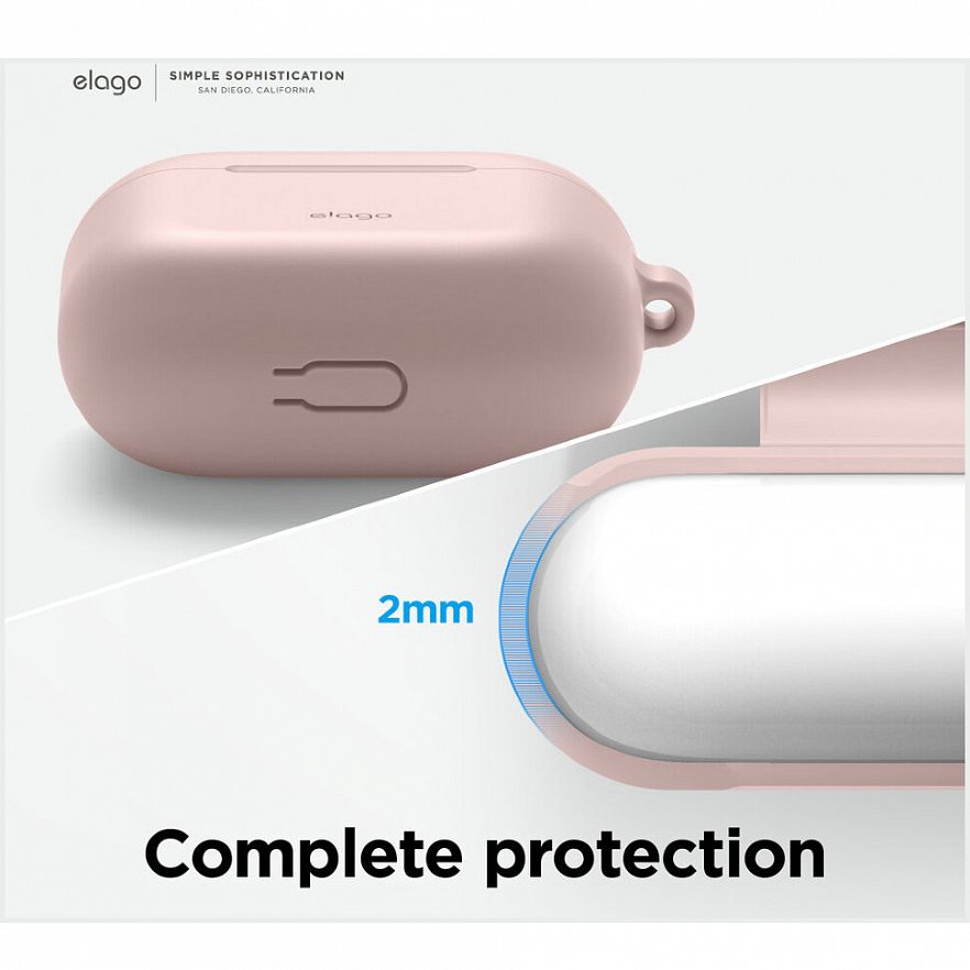 Чехол Elago Silicone Hang Case для AirPods 3 розовый песок (Sand Pink)