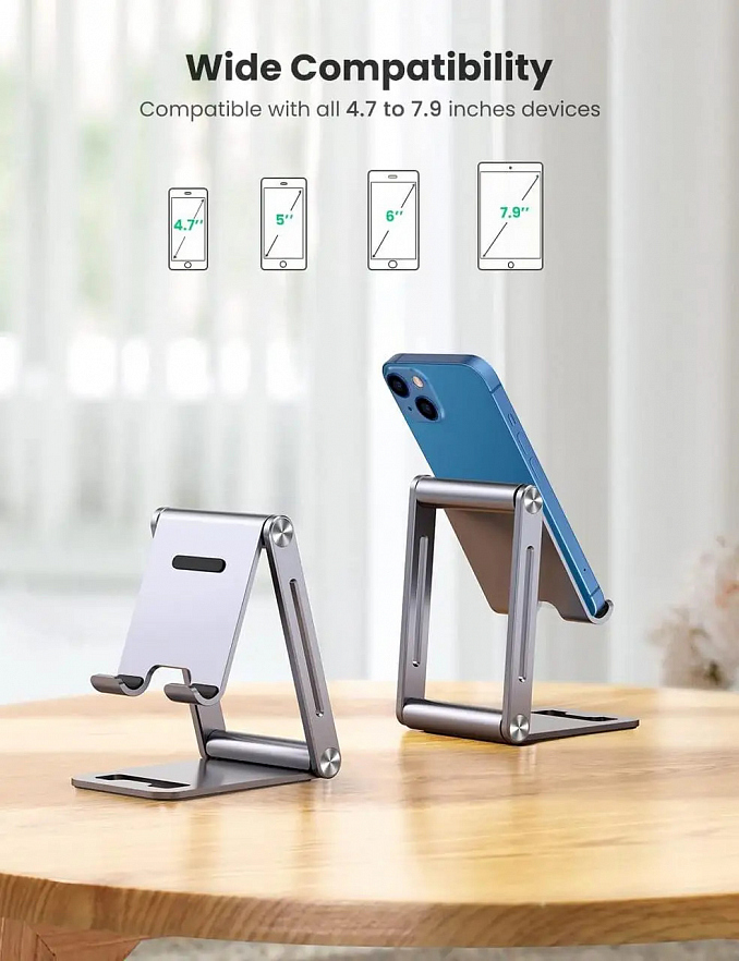 Подставка-держатель UGREEN LP263 (80708) Foldable Multi-Angle Phone Stand серая