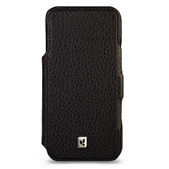 Чехол Vaja Folio для iPhone 17 Pro Max книжка из кожи черного цвета
