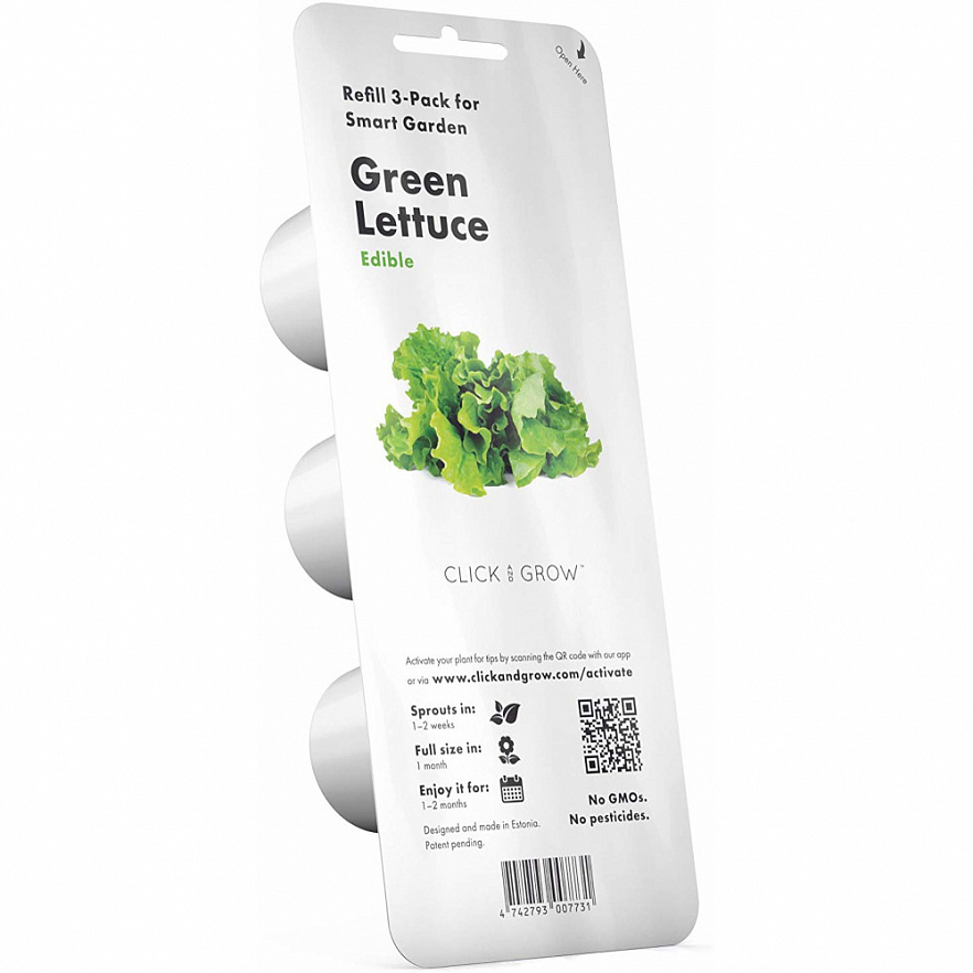 Набор картриджей для умного сада Click and Grow Refill 3-Pack Зелёный Салат (Green Lettuce)