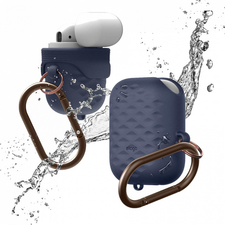 Чехол Elago Waterproof Active Hang Case для AirPods синий Jean Indigo