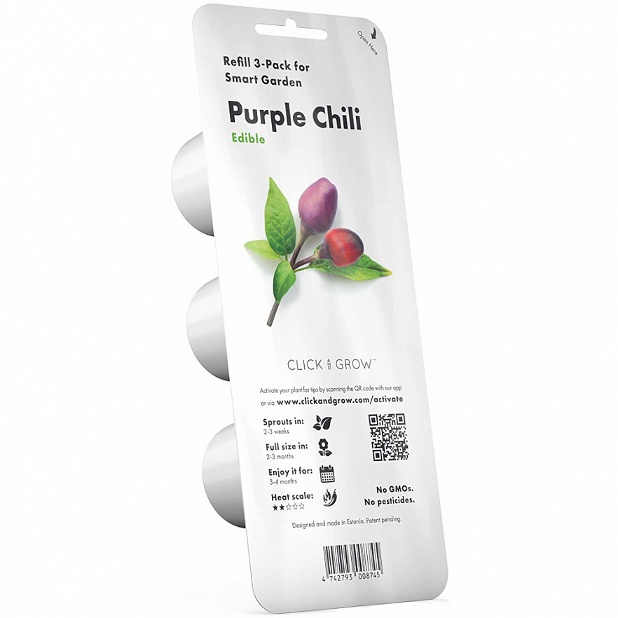 Набор картриджей для умного сада Click and Grow Refill 3-Pack Пурпурный Перец Чили (Purple Chili Pepper)