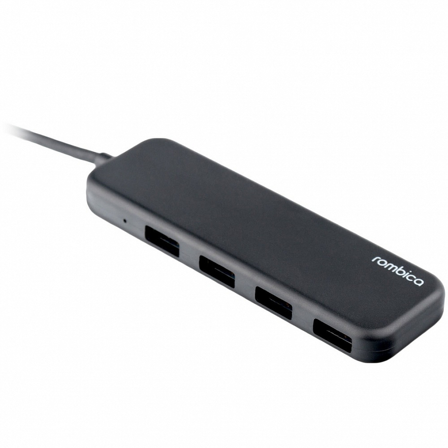 Мульти хаб Rombica Type-C Hub 4 x USB 3.0 чёрный (TC-00020)