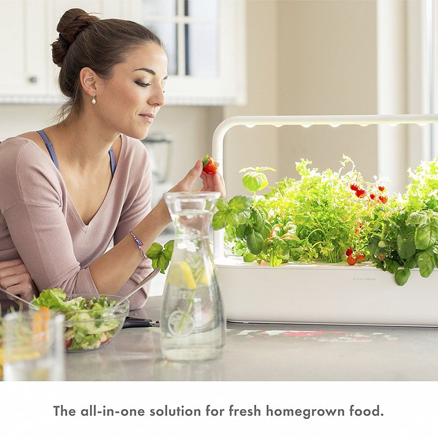 Умный сад Click and Grow Smart Garden 9 Помидоры Черри, Базилик, Зелёный Салат (чёрная крышка)