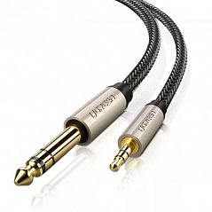 Кабель Ugreen AV127 3.5 mm to 6.35 mm TRS Stereo Audio Cable (10 метров) чёрный (40808)