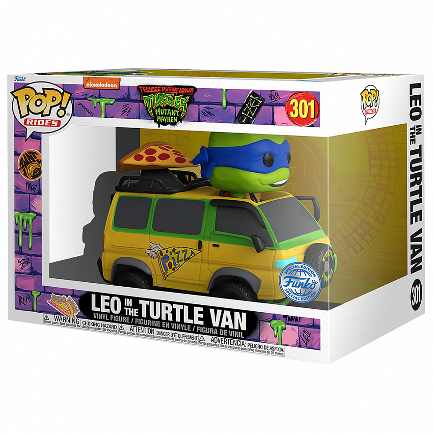 Фигурка Funko POP! Rides TMNT Mutant Mayhem Leo In The Turtle Van (Exc) (301) 73578