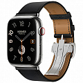 Умные часы Apple Watch Series 10 Hermes 46 мм, черный кожаный ремешок с раскладывающейся застежкой
