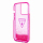 Чехол CG Mobile Guess Liquid Glitter Triangle Logo Translucent Hard для iPhone 14 Pro Max розовая фуксия