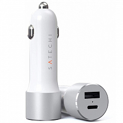 Автомобильное зарядное устройство Satechi 72W Type-C PD Car Charger белое (ST-TCPDCCS)