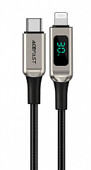 Кабель ACEFAST C6-01 USB-C to Lightning с цифровым дисплеем серебристый