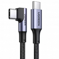 Кабель Ugreen US334 USB-C to USB-C Angled Round Cable (3 метра) чёрный (20583)