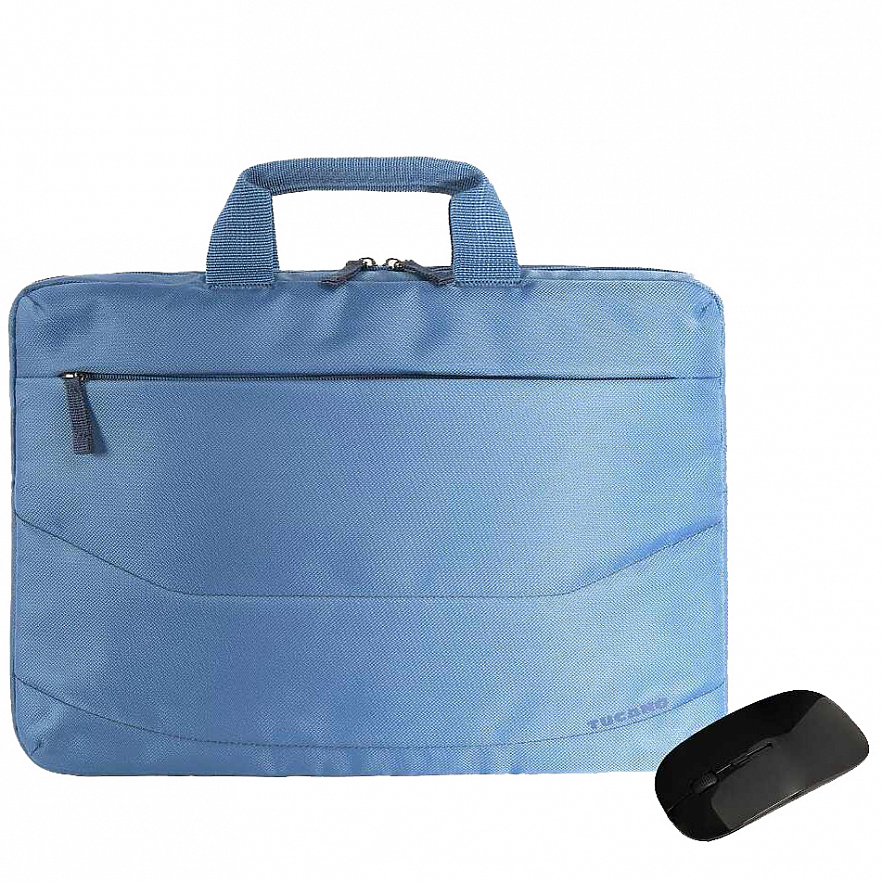 Сумка Tucano Idea Bundle Bag для ноутбуков 15.6" / MacBook Pro 16" + беспроводная мышь голубая