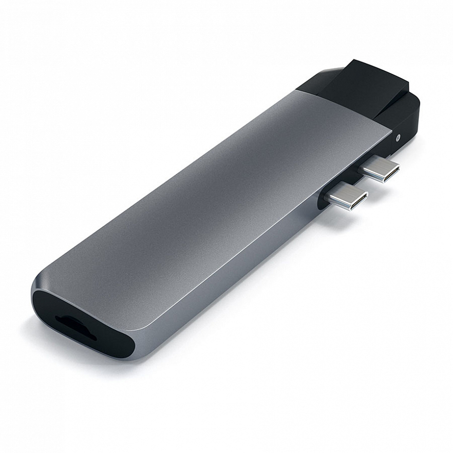 Хаб Satechi Aluminum Type-C Pro Hub Adapter With Ethernet для MacBook Pro (USB-C) серый космос (ST-TCPHEM)