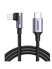 Кабель UGREEN US305 (60765) USB-C to Lightning Angled Cable Aluminum Shell Braided - 2 метра