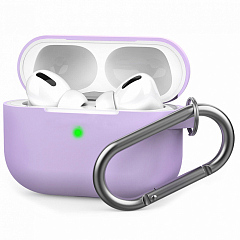 Чехол Royal Edition Silicone Case с карабином для AirPods Pro фиолетовый
