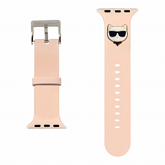 Ремешок Lagerfeld Silicone Choupette head Pink для Apple Watch 41/40/38 мм розовый