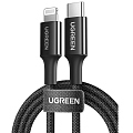 Кабель Ugreen US532 Lightning to USB-C PD Charging Cable (1 метр) чёрный (90493)