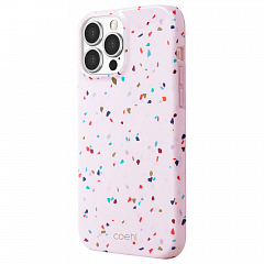 Чехол Uniq COEHL Terrazzo Pink для iPhone 13 Pro Max розовый