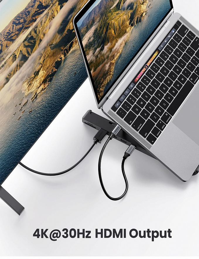 Подставка-хаб для ноутбука UGREEN X-Kit Laptop Stand Docking Station CM359 чёрная (80551)