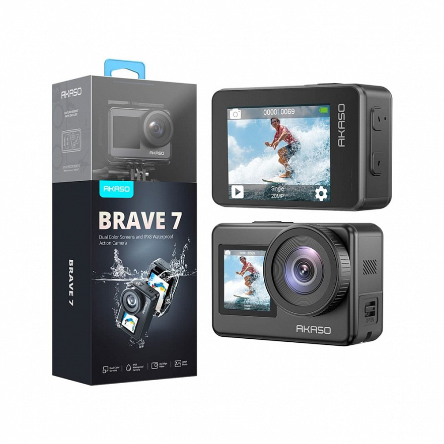 Экшн-камера AKASO BRAVE 7 серая