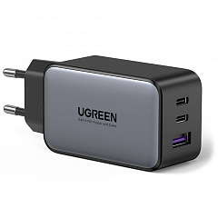 Сетевое зарядное устройство UGREEN CD244 (10335) Nexode USB-A+2шт USB-C 65W GaN чёрное
