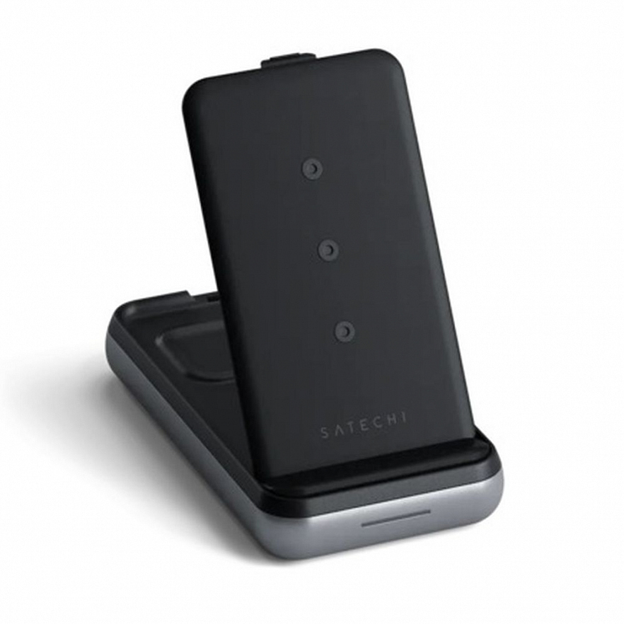 Складная док-станция Satechi Duo Wireless Charger Stand (ST-UCDWPBSM) - Серый космос
