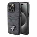Чехол Guess PU 4G Double cardslot Triangle metal logo Hard для iPhone 15 Pro Max Black