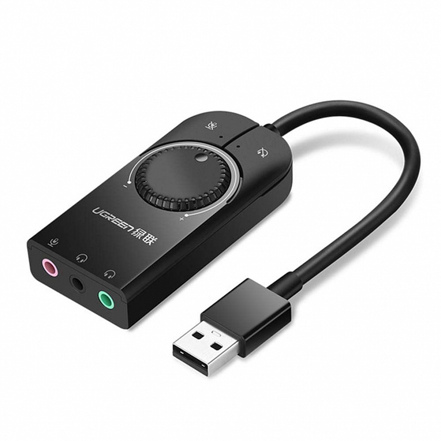 Звуковая карта внешняя Ugreen CM129 (40964) USB External Stereo Sound Adapter -15 см кабель