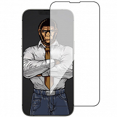 Защитное стекло BlueO 2.5D Corning Gorilla Full Glue Anti-Static для iPhone 13 Pro Max чёрное (PBK1-6.7(21))