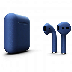 Беспроводные наушники Apple AirPods 2 (второе поколение) Custom Edition синий матовый металлик