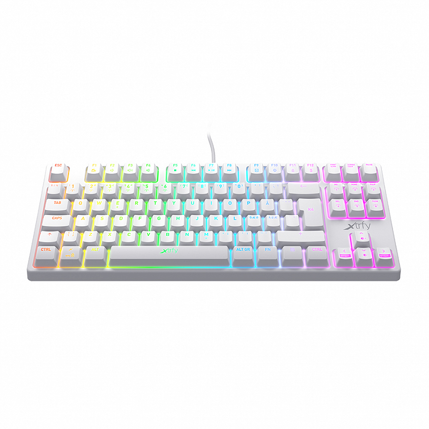 Клавиатура проводная с подсветкой Xtrfy K4 TKL RGB белая (русская раскладка)