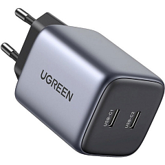 Сетевое зарядное устройство UGREEN CD294 (90573) Nexode Mini USB-C+USB-C 45W PD c GaN технологией