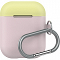 Чехол LAB.C Silicone Capsule 2in1 для Airpods розовый Baby Pink (лимонная Lemon/белая крышки)