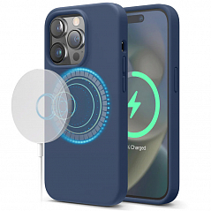 Чехол Elago MagSafe Soft Silicone Case для iPhone 14 Pro синий индиго (Jean Indigo)