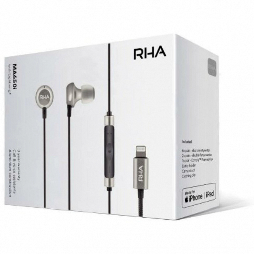 Наушники RHA MA650i для iOS серебристые (Silver)