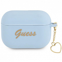 Чехол CG Mobile Guess Silicone Script Logo Heart Charm для AirPods Pro 2 (2022) голубой