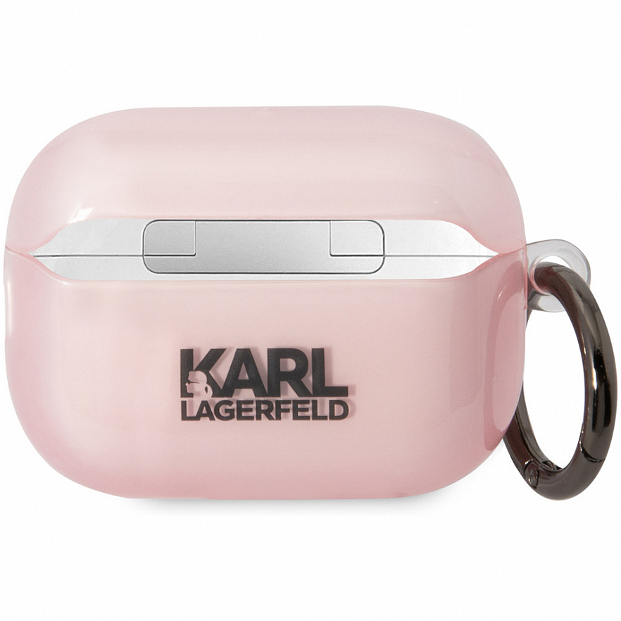 Чехол CG Mobile Karl Lagerfeld TPU with ring NFT Choupette для Airpods Pro 2 (2022) розовый (Translucent Pink)