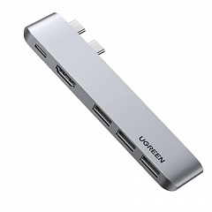 Мульти Хаб Ugreen CM251 (60559) USB-C Multifunction Adapter Серый космос
