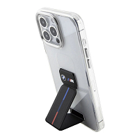 Чехол CG Mobile BMW для iPhone 15 Pro Max GripStand M-Collection PC/TPU Tricolor Hard Clear/Black - прозрачный / чёрный