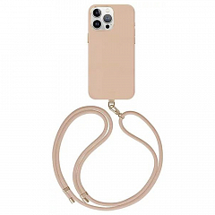 Чехол Uniq COEHL MUSE Leatherette with Strap Dusty Nude (MagSafe) для iPhone 15 Pro Maх Бежевый