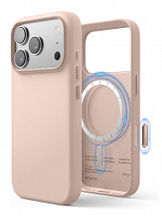 Чехол Elago Leather для iPhone 17 Pro Max с MagSafe розовый