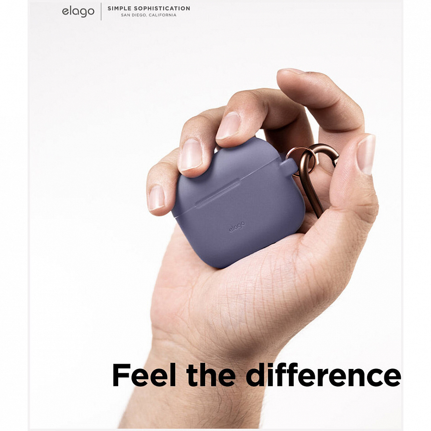 Чехол Elago Silicone Hang Case для AirPods 3 лавандово-серый (Lavender Grey)