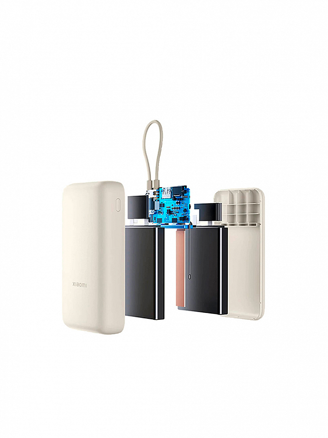 Внешний аккумулятор Xiaomi 20000 мАч 33W (со встроенным кабелем) бежевый