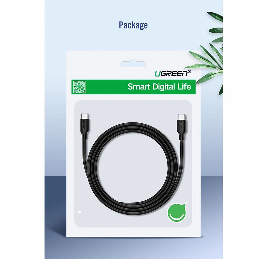 Кабель Ugreen US286 Type-C to Type-C Cable (1 метр) чёрный (50997)