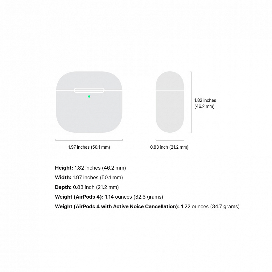 Наушники Apple AirPods 4 с шумоподавлением
