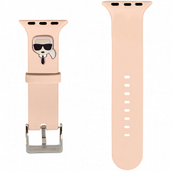 Ремешок CG Mobile Karl Lagerfeld Head Silicone для Apple Watch 38/40/41 мм розовый (KLAWMSLKP)